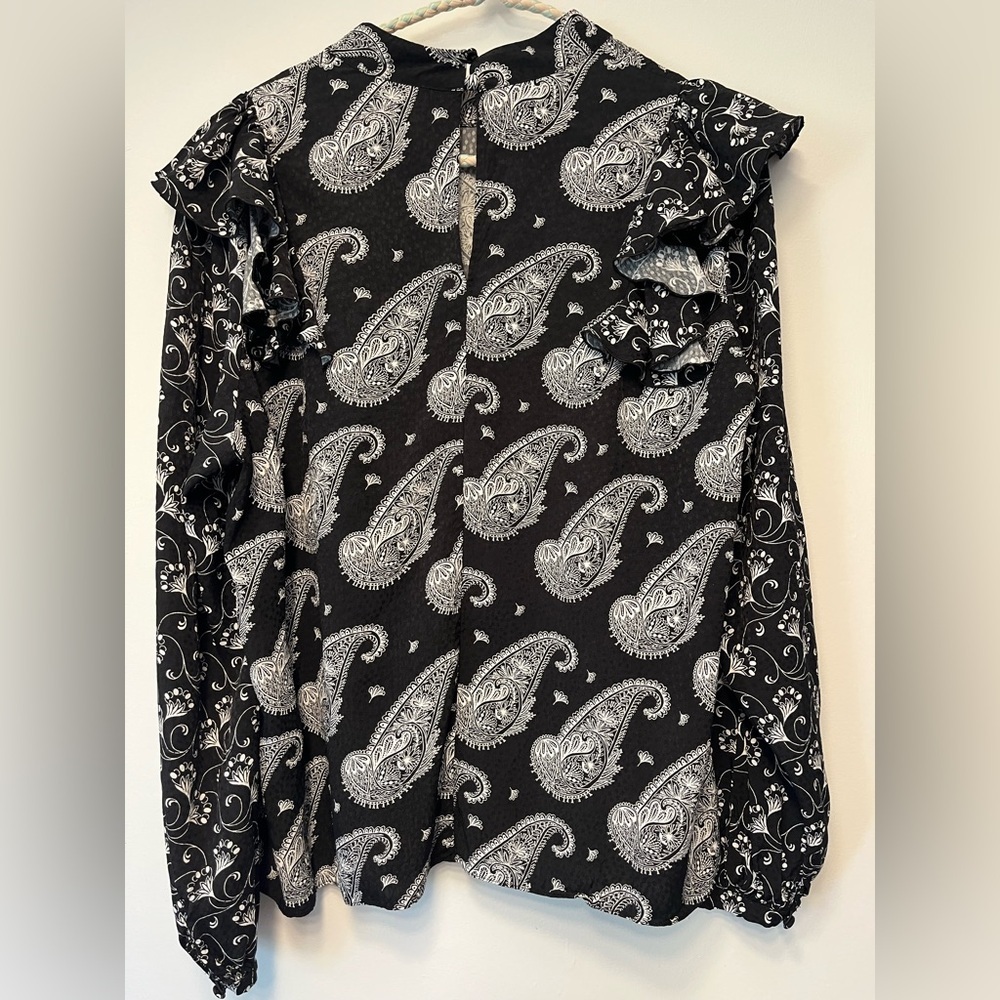 NWT Ted Baker TAISEY High Neck Blouse with Waterfall Embellishments- medium - Picture 7 of 9